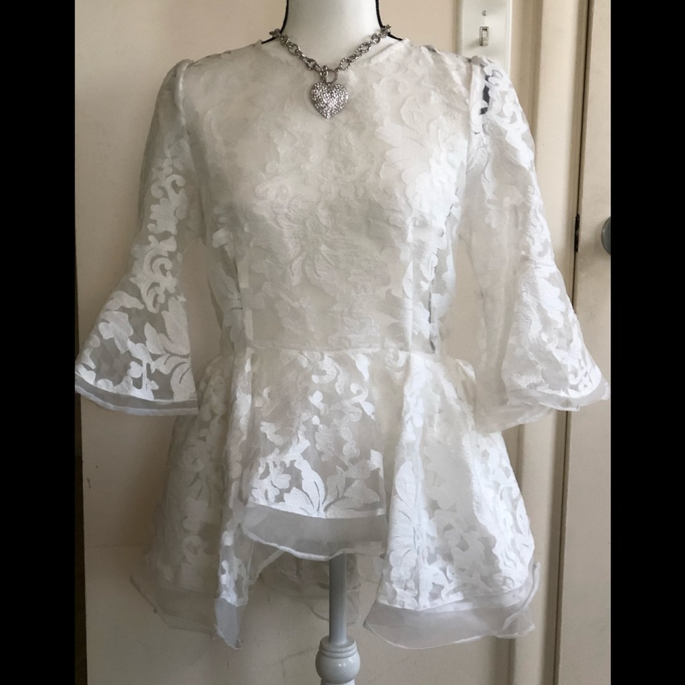Sheer High Low Dressy Blouse